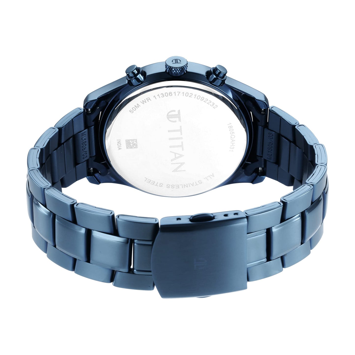 Titan Neo Splash Quartz Multifunction Midnight Blue Dial Metallic Blue- image 9