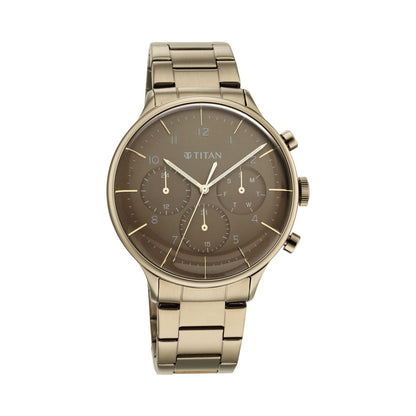 Titan Urban Magic Quartz Multifunction Brown Dial Brown Stainless Steel- image 5
