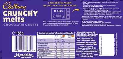 Cadbury Crunchy Melts Chocolate Chip Cookies with Soft Melting Centre Biscuit, 156g