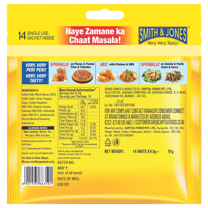 Smith & Jones Peri Peri Masala Powder, Vegetable Masala (Pack of 14) 91 Grams