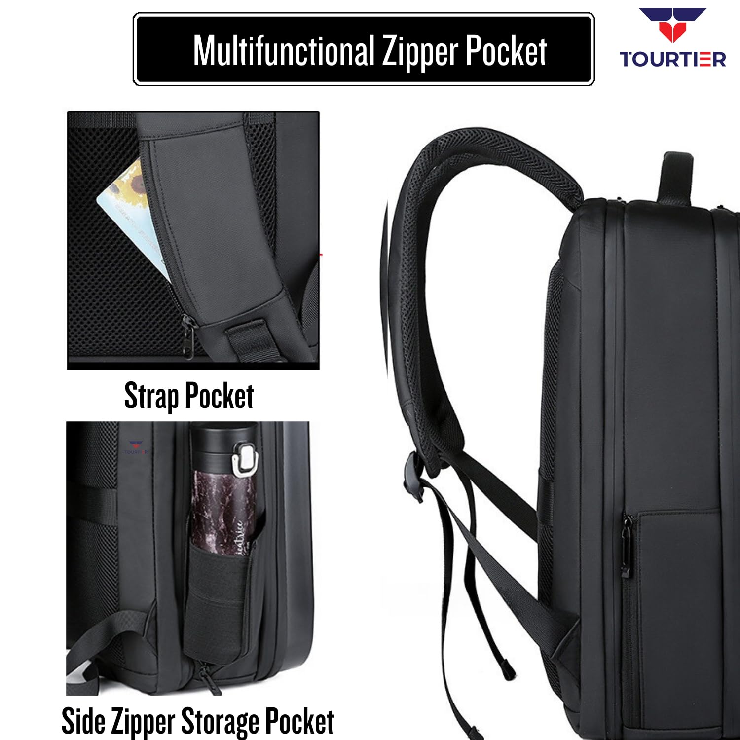 TOURTIER Hard shell Business Travel Laptop Backpack with USB Charging P- image 4