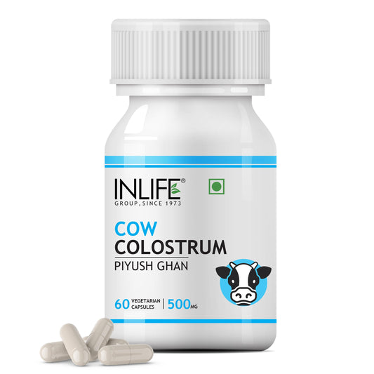 INLIFE Colostrum Supplement, 500mg (60 Vegetarian Capsules) (Pack of 1)