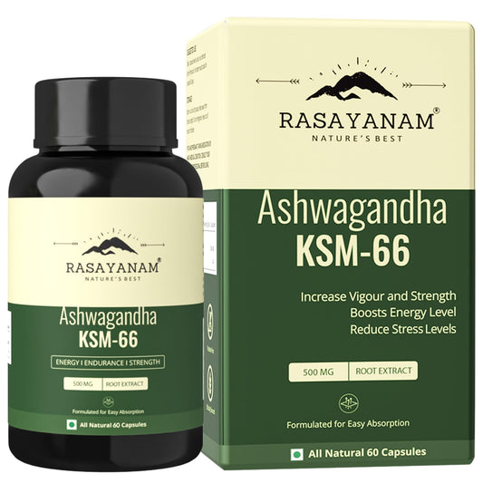 Rasayanam Ashwagandha KSM-66 (500 mg) | Extra Strength Natural Formulation | Sup