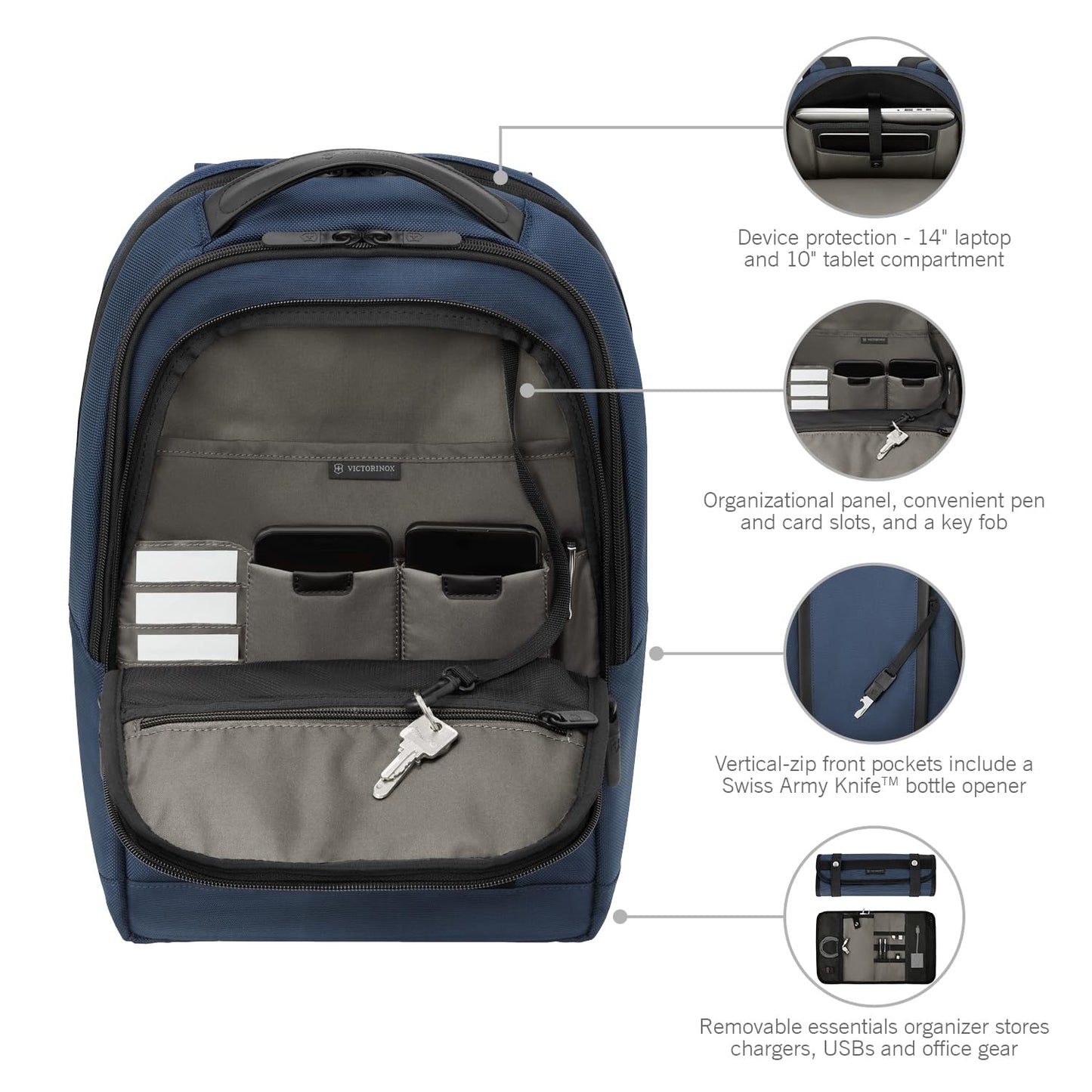 Victorinox Altmont Professional, Compact Laptop Backpack, Blue, 16 Litres, Swiss Designed, 653285
