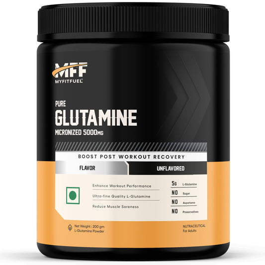 MyFitFuel Pure Micronized Glutamine | 200gm, 40 Servings (Unflavoured)