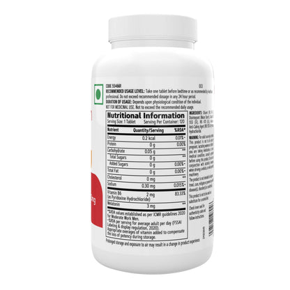 GNC Melatonin Tablets With Vitamin B6 | 120 Tablets | Promotes Deep Sleep | Enhances Sleep Quality | Improves Mood | Helps in Relaxation | Formulated in USA | 3mg Per Serving