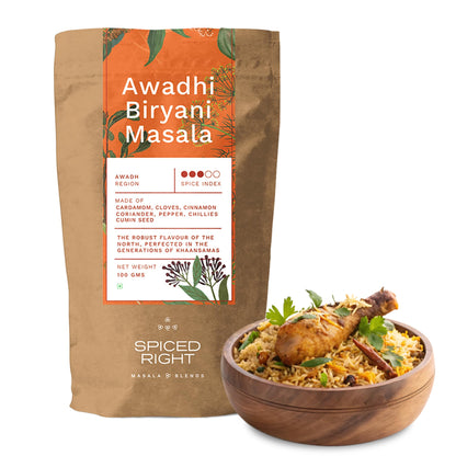 Spiced Right Awadhi Biryani Masala Powder (100g) | Authentic Flavors for Perfectly Spiced Biryani | Premium Handcrafted Spice Mix | Exquisite Indian Cuisine | Spicy and Flavorful Masala Mix