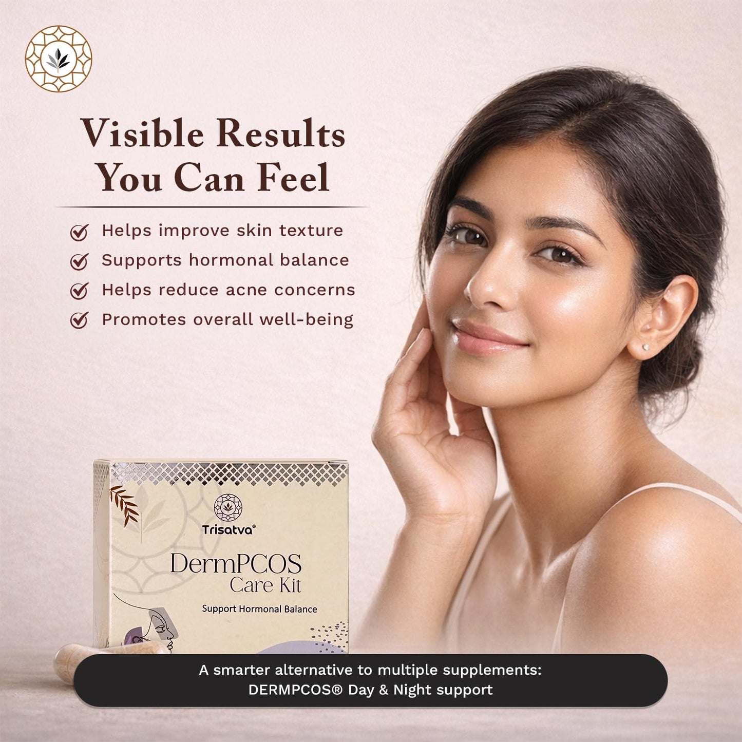 Trisatva DermPCOS Care Kit – PCOS Hormonal Balance, Day & Night, 30+30 Tablets