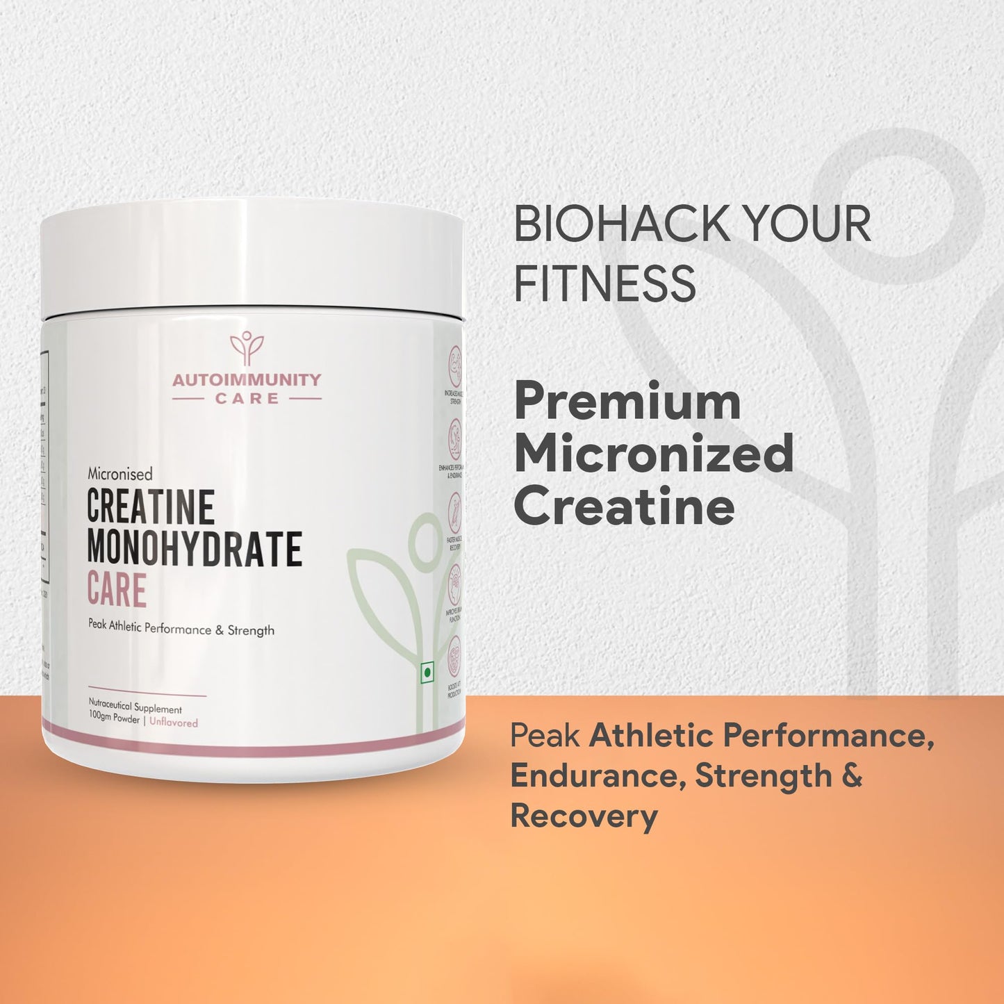 Autoimmunity Care: Micronised Creatine Monohydrate Care | 100% Pure Micronized | Peak Athletic Performance, Strength & Endurance | Enhanced Muscle Strength & Power | Brain & Cognitive Function | 100g Unflavored Powder