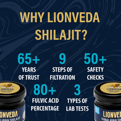 LIONVEDA 75g Original Himalayan Shilajit Resin(Certified Gold Grade) for Men, Gym, Stamina, Energy & Improved Health | 100% Pure Shilajit Liquid (3 X 25g = 75gm (Pack of 3))