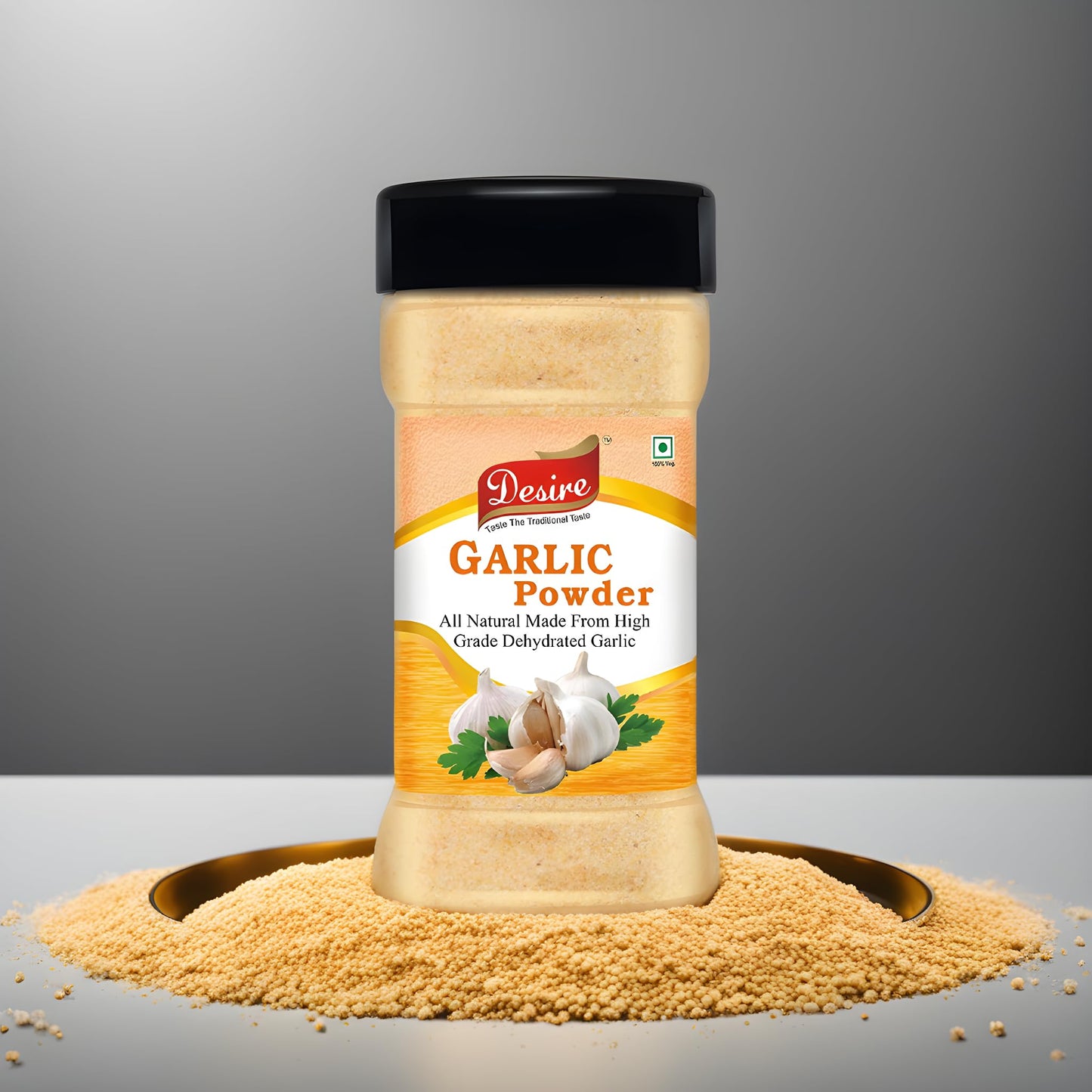 Desire Dehydrated Garlic Powder, 200g | No Additives, Ideal for Cooking, Seasoning, and Baking | Natural Flavor Enhancer