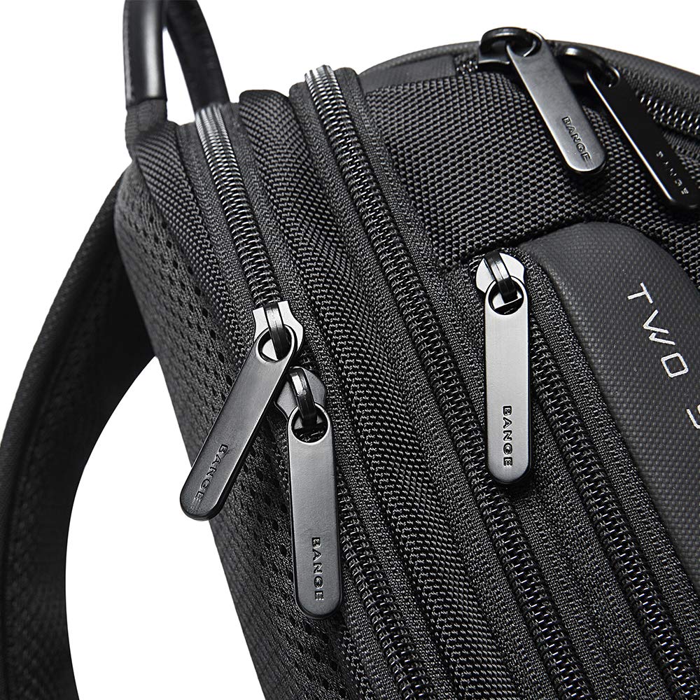 Red Lemon Bange Anti-Theft Sling Bag with USB Charging Crossbody Shoulder Bag for Men & Women Lockable Chest Daypack | Fits 7inch Tablet, Mobile & Acc | Lightweight Travel Daily Use Backpack (Black)