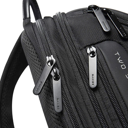 Red Lemon Bange Anti-Theft Sling Bag with USB Charging Crossbody Shoulder Bag for Men & Women Lockable Chest Daypack | Fits 7inch Tablet, Mobile & Acc | Lightweight Travel Daily Use Backpack (Black)