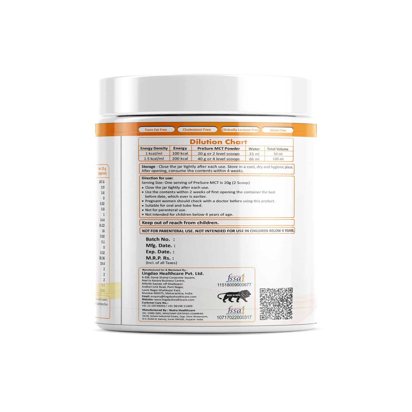 PreSure MCT pure MCT 80% Whey protin for weight loss for men and women 200 gm