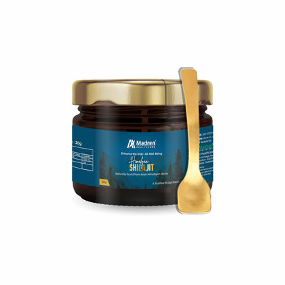 Madren Healthcare Himalayan Shilajit/Shilajeet Resin - 20gm | Performance Booster for Endurance & Strength | For Men & Women | Boost Energy Level | Pack of 1