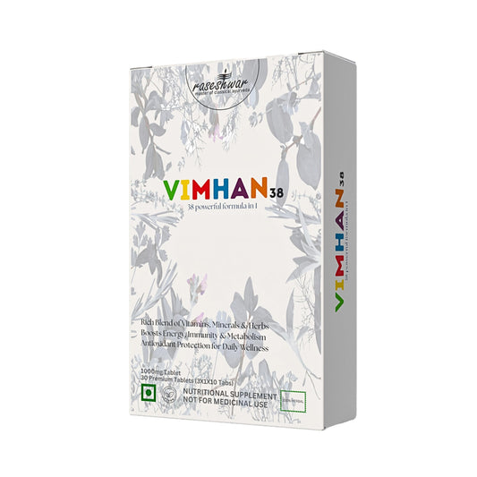 Raseshwar Vimhan38 Multivitamin Tablets with 38 Ingredients | Supports Energy, Immunity & Overall Health | Daily Herbal Wellness Formula | 1000mg | Premium Quality | Pack of 1