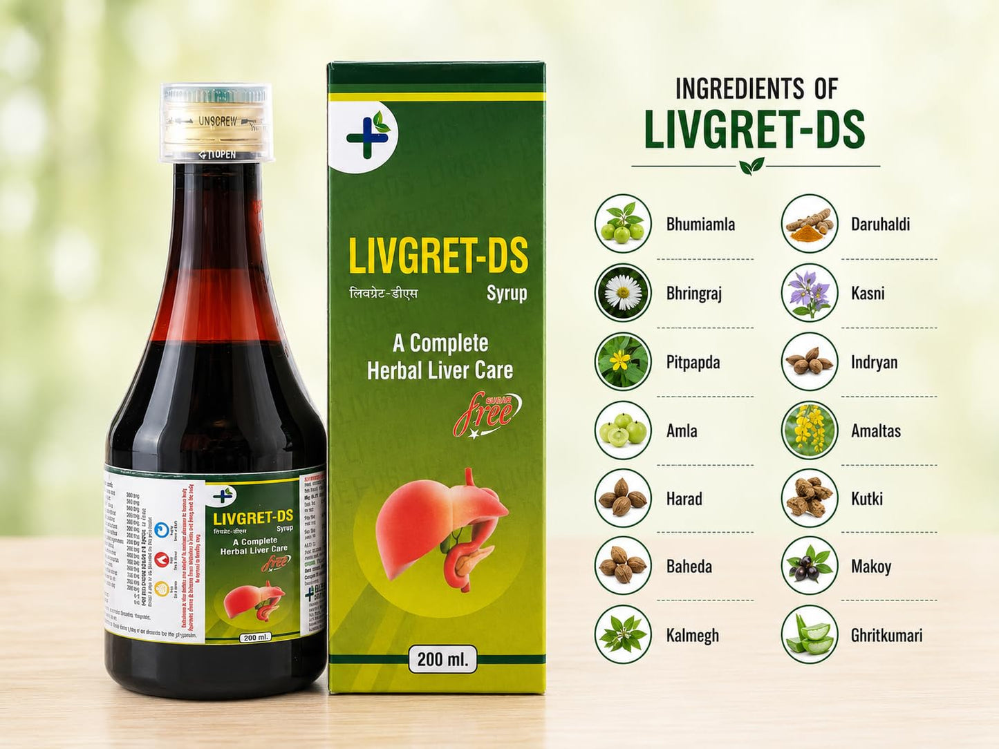 Livgret-DS Syrup | A Complete Herbal Liver Care | Sugar Free