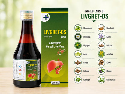 Livgret-DS Syrup | A Complete Herbal Liver Care | Sugar Free