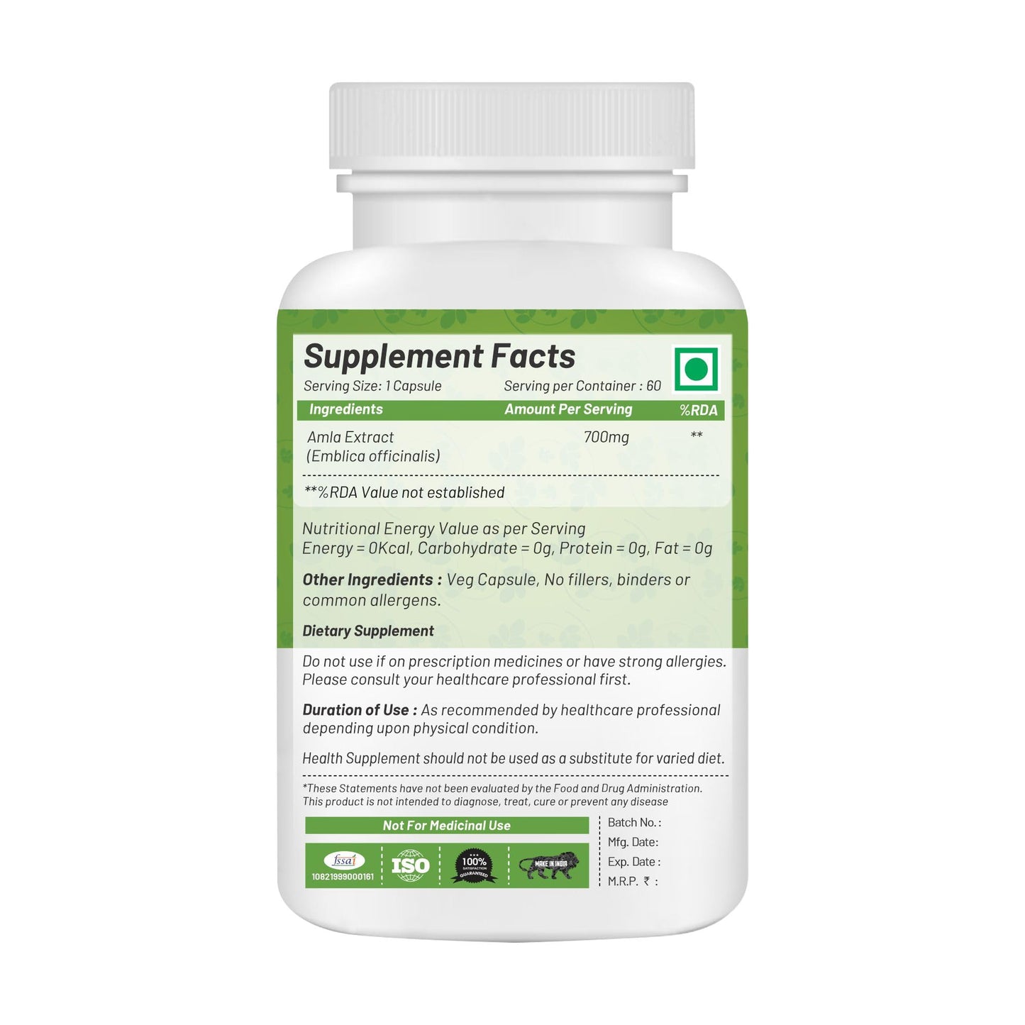 Nutramagik Amla Extract Capsules, 60 Count, Boosts Immunity and Wellness (60 Count(Pack of 1))