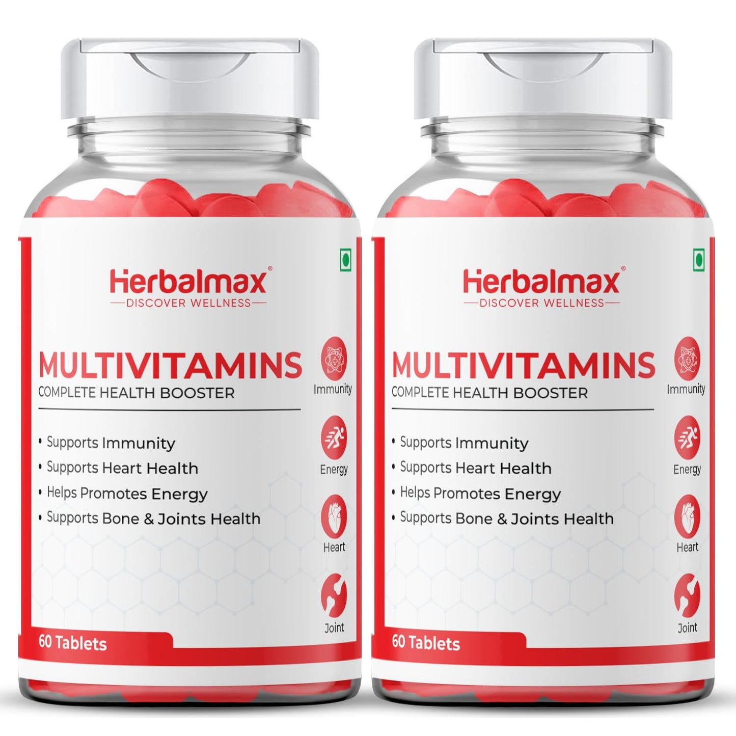 Herbal Max Multivitamin Tablets – 120 Tablets (Pack of 2) | With Zinc, Vitamin C, D3 & Multiminerals | Daily Immunity, Energy & Antioxidant Support | For Men & Women