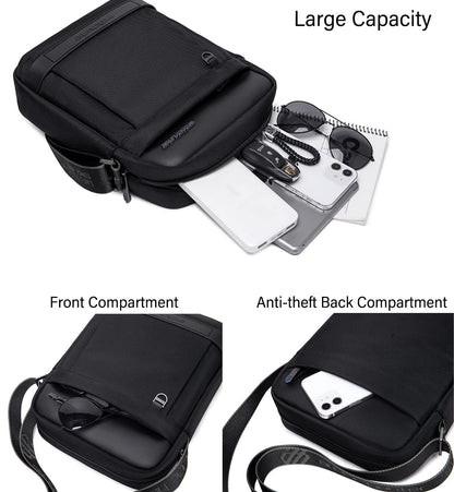 Arctic Hunter Sling Bag for Men Large Side Bag for 10.9" iPad 1680D Premium Polyester Messenger Bag Water-resistant Multi-pocket One Shoulder Crossbody Bag for Travel Office Business College,Black