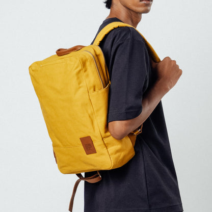 DailyObjects 9 to 9 Everyday Casual Laptop Backpack (16L) Fits Upto 15" Laptop | Unisex Shoulder Travel Bag | Durable Canvas Material | Zippered Compartment with Slip Pockets | Trolley Sleeve