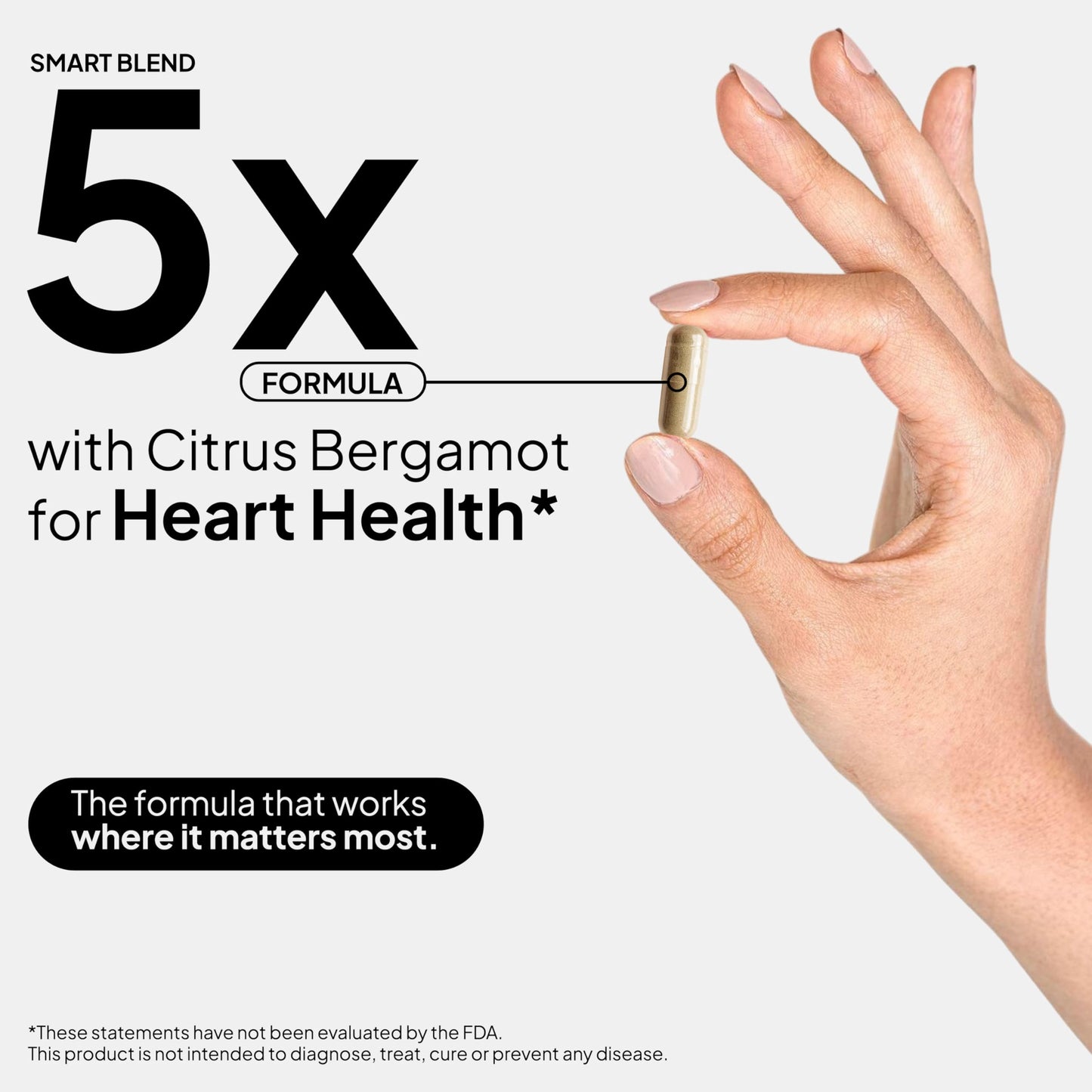 Humming Herbs Citrus Bergamot Capsules 15500mg | Supports Healthy Cholesterol & Heart Function | Enriched with Black Chokeberry, Olive Leaf & Black Pepper | 90 Veg Capsules