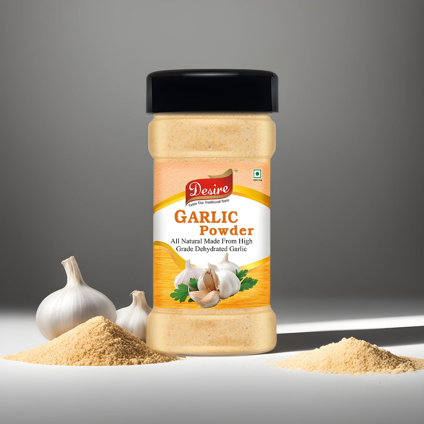 Desire Dehydrated Garlic Powder, 200g | No Additives, Ideal for Cooking, Seasoning, and Baking | Natural Flavor Enhancer