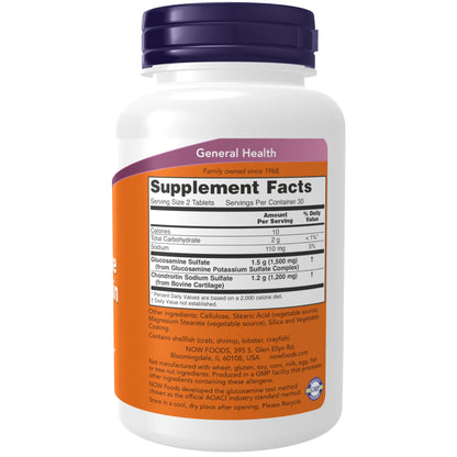 NOW Foods Extra Strength Glucosamine and Chondroitin Sulfate, 60 Tablet- image 7