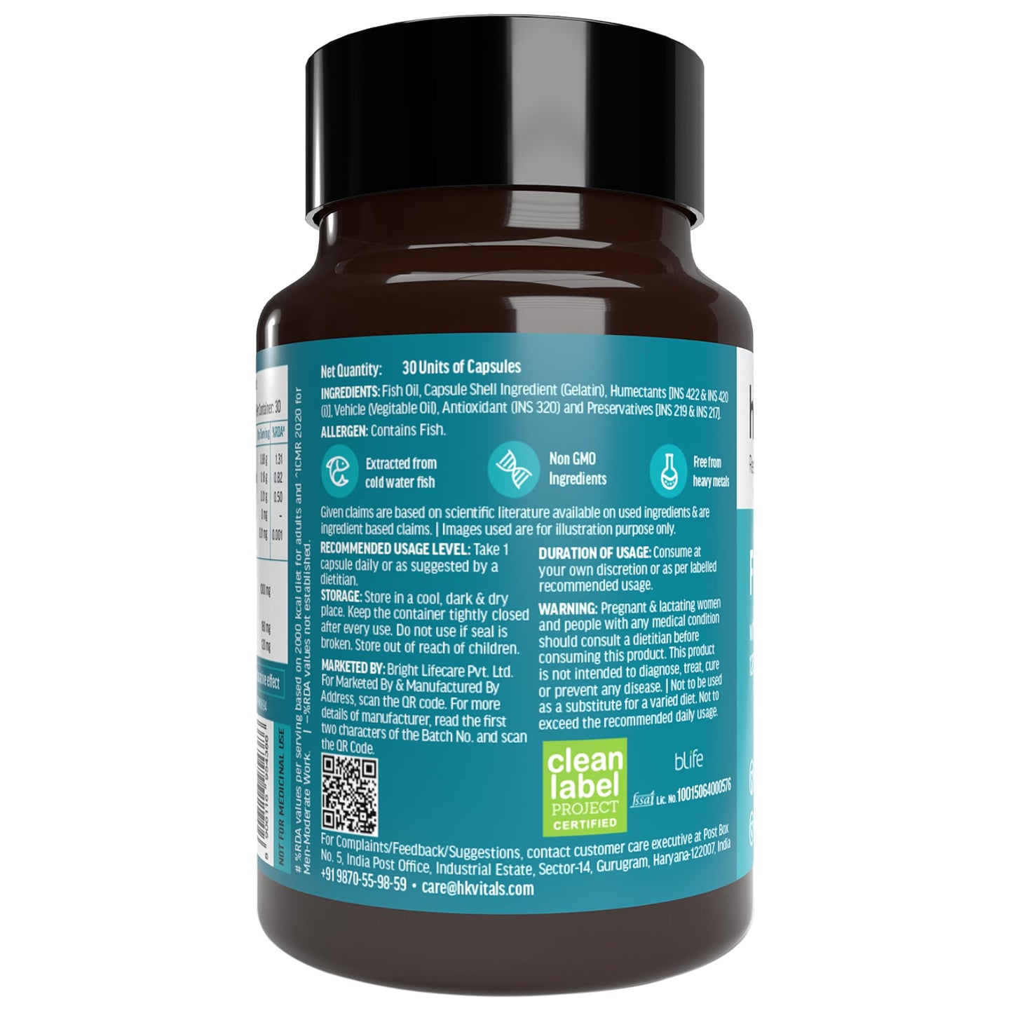 hk vitals Fish Oil and Multivitamin (30 Tablets Each) Combo Pack | 1000mg Omega 3 with 180mg EPA & 120mg DHA | Enhances Energy, Immunity & Joints Health