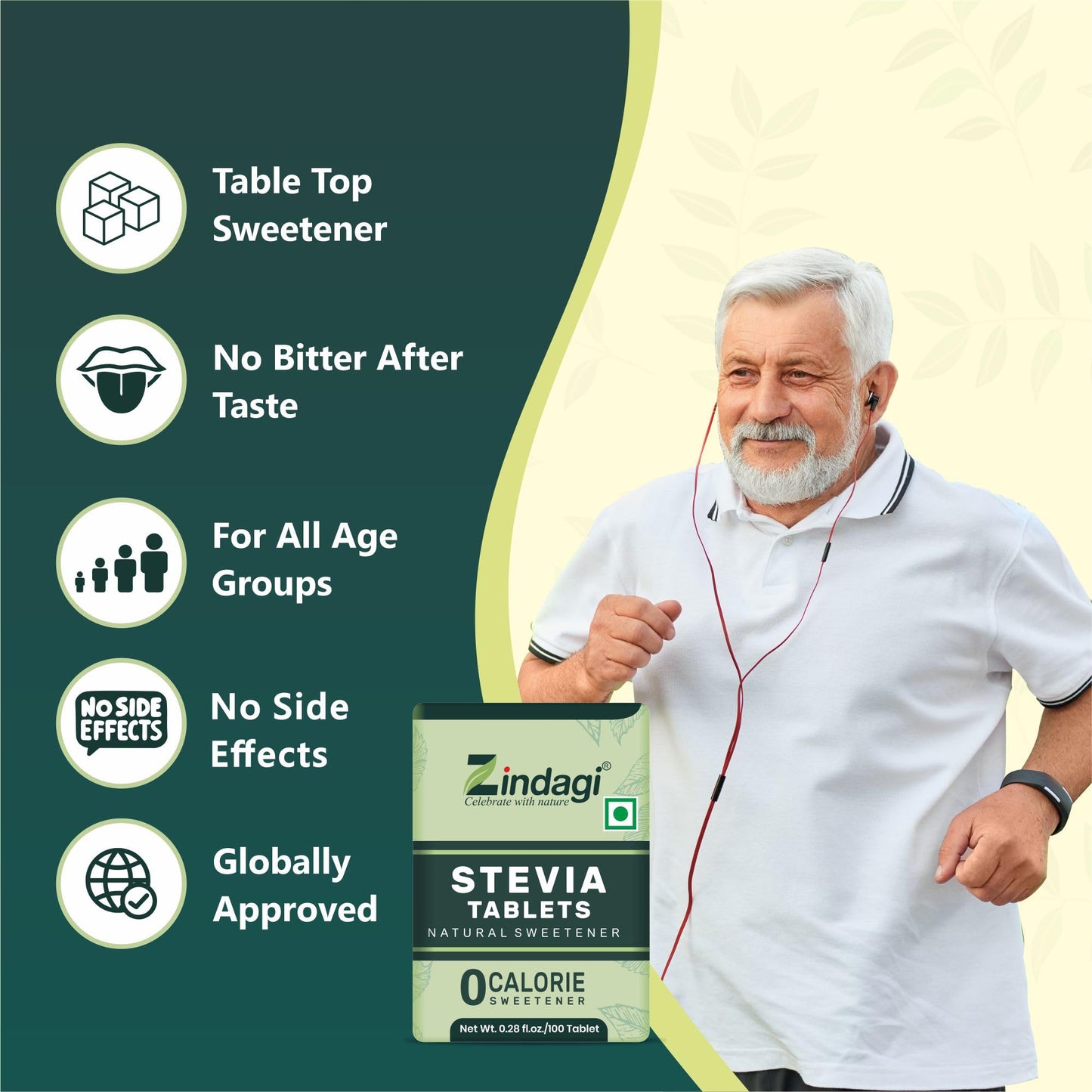 Zindagi Stevia Sugar Free Tablets | Natural Stevia Powder | Zero Calorie Sweetener | Combo Pack