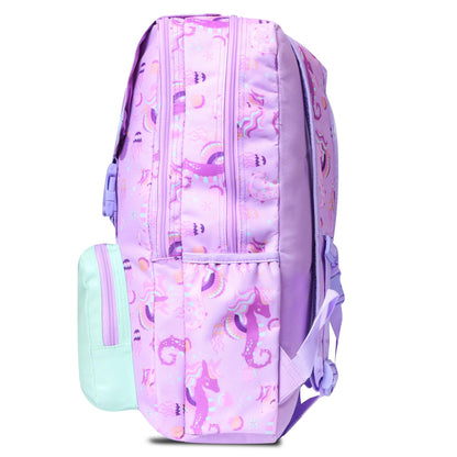 HAMSTER LONDON Twinkle Horn Unicorn Backpack Jumbo –15.9L Spacious Purple Backpack| Durable PU Material, Water-Resistant | 3 Zipped Compartments & Padded Straps(L12cm x W5cm x H17cm)