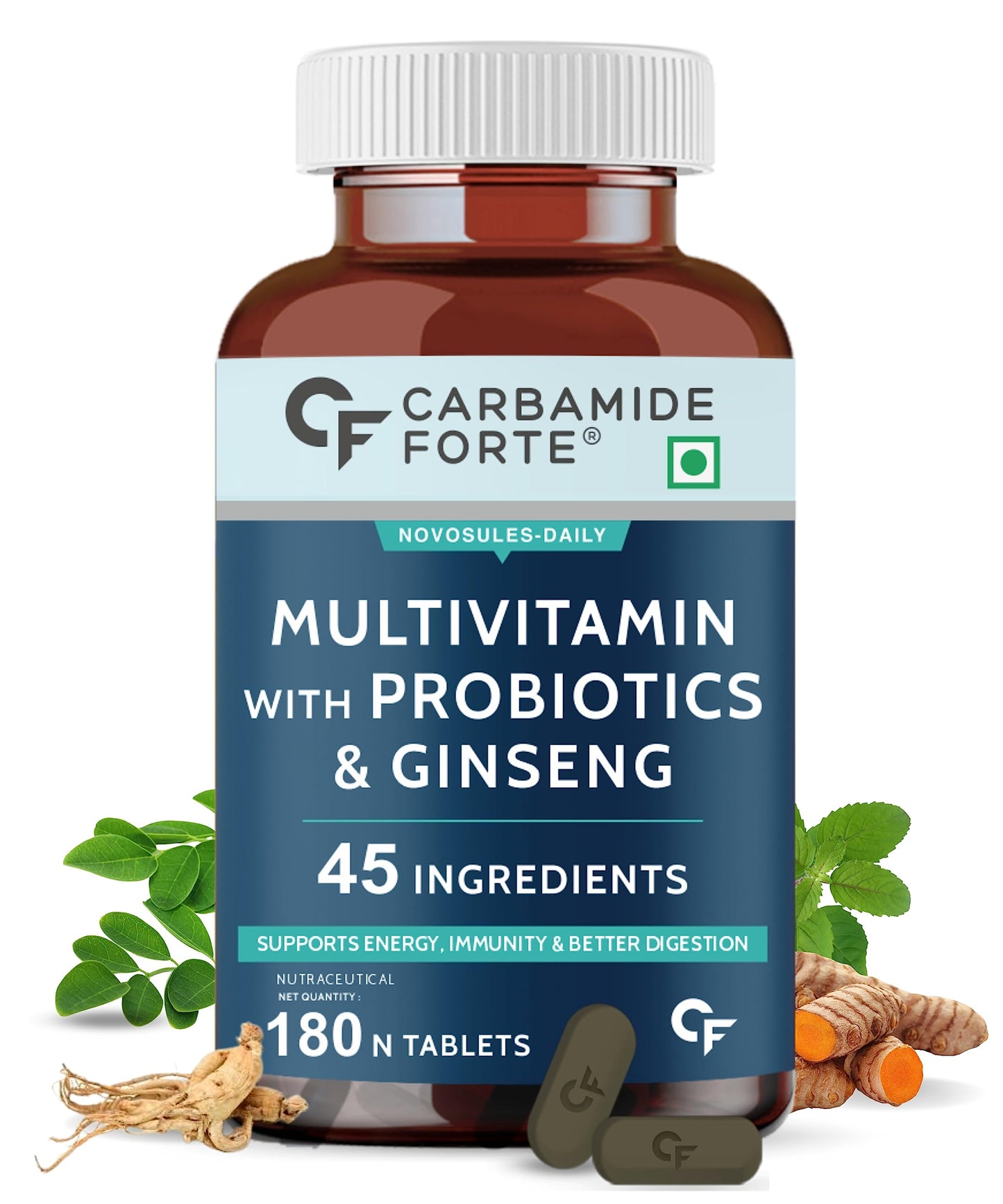 Carbamide Forte Ginseng, Antoxidants, Probiotics, Multivitamins - (60 Softgels)