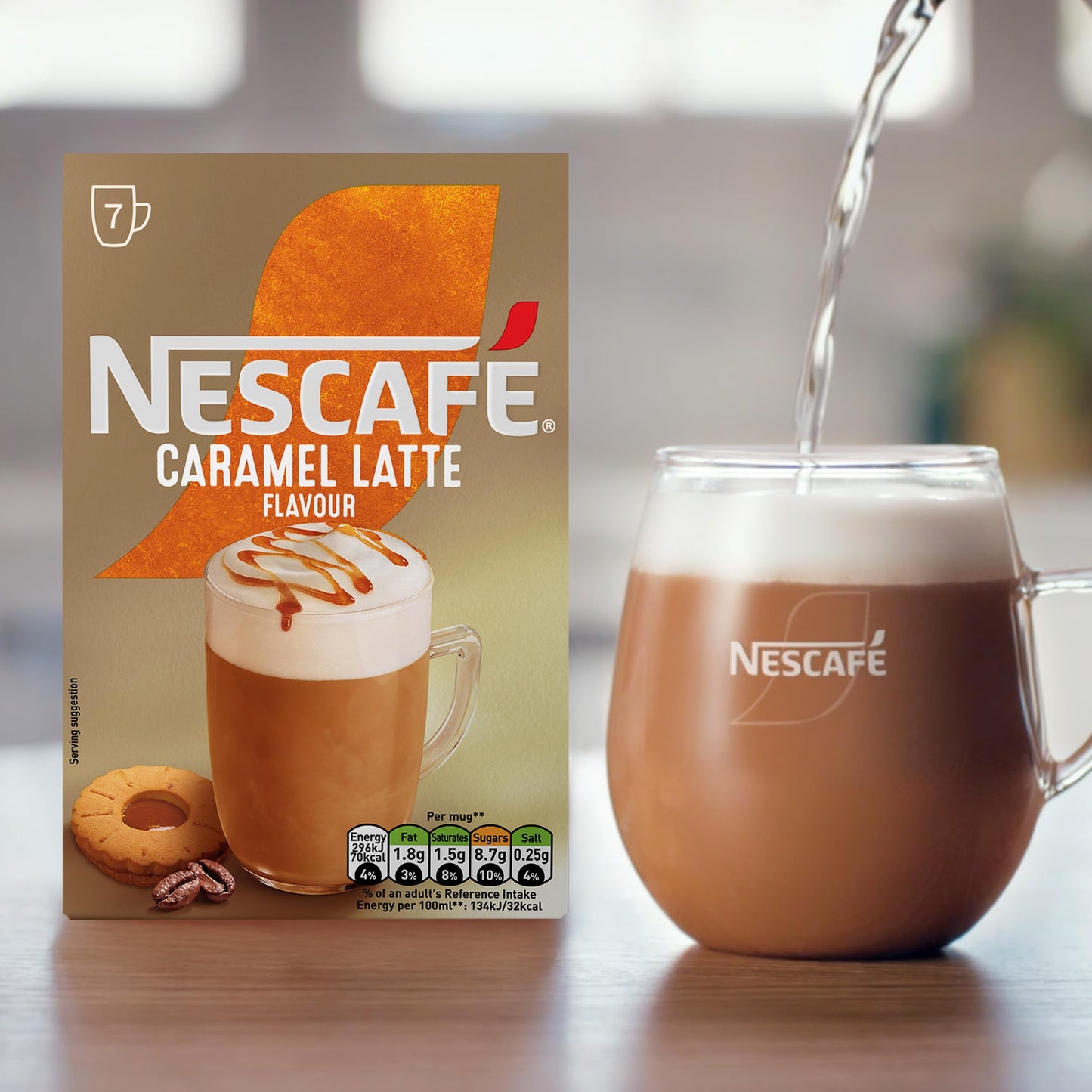 NESCAFÉ Caramel Latte Instant Coffee 7 x 17g Sachets