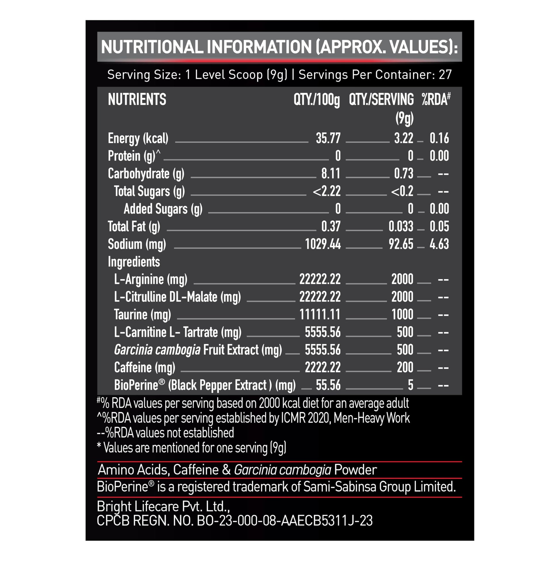 MuscleBlaze Pre Workout Ripped (Raspberry Lemonade, 250 g, 27 Servings)- image 4