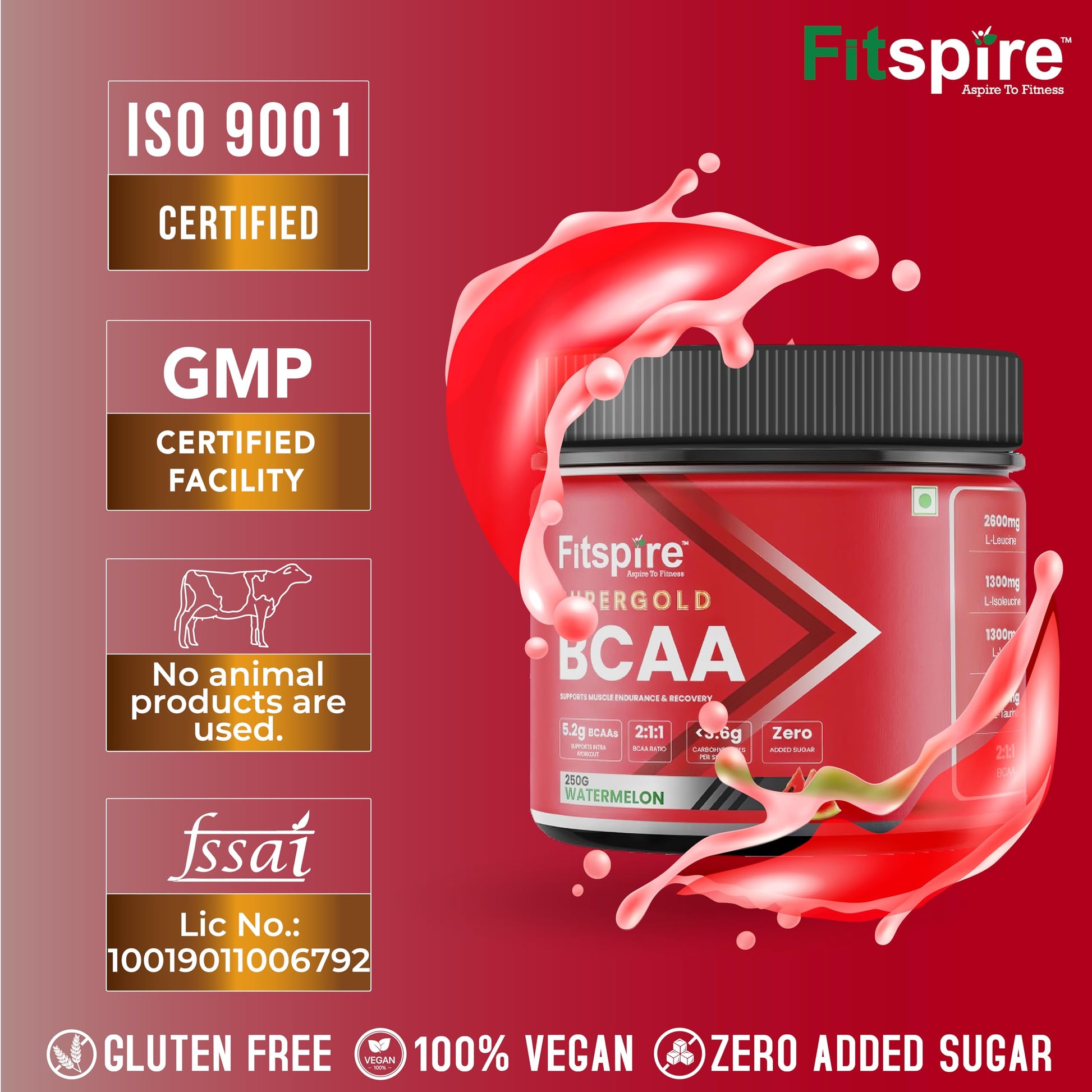 Fitspire Super Gold BCAA For Men & Women | 5.2 Gram BCAAs | Zero Added- image 8