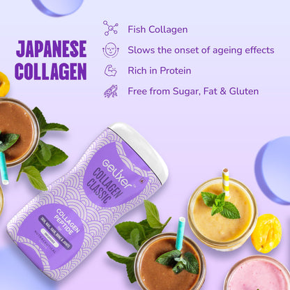 GELIXER Classic Unflavoured Collagen Powder 180g, Premium Japanese Marine Collagen Peptides for Skin, Hair, Nail, Bone & Joint Wellness