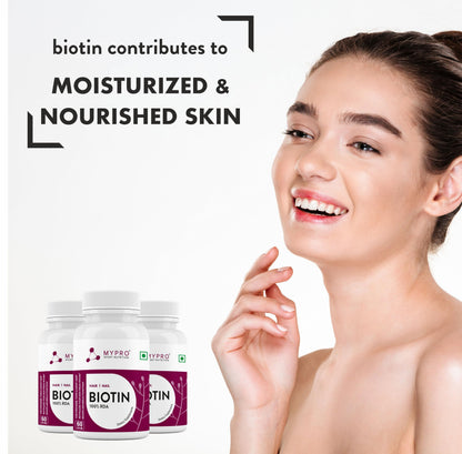 Mypro Sport Nutrition Biotin | Beauty Capsules | Promotes Healthy Hair | Skin & Nails |Helps Support Energy Metabolism | Helps Convert Food Into Energy For Men And Women -60 Capsules