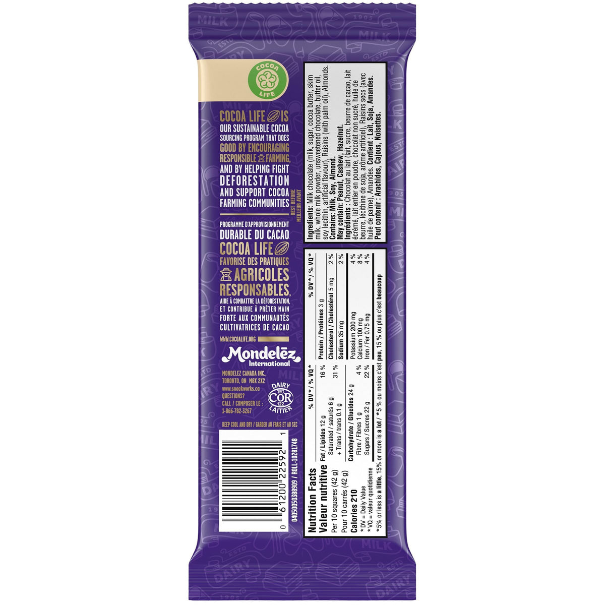 Cadbury Dairy Milk Chopped Fruit & Nut Chocolate Bar, Classic Creamy Taste, 100% Sustainably Sourced Cocoa 95g (From UK)