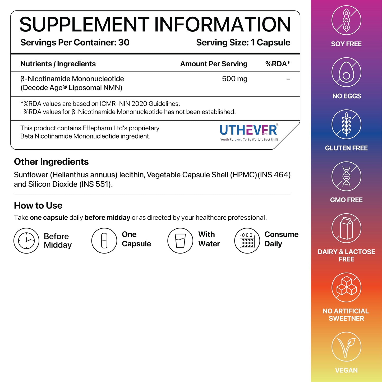 Liposomal NMN Supplement | 500 mg |1 Month Supply | For Increased Absorption & Higher NAD+ Levels | Everyday Support for Energy, Muscle Health & Overall Healthy Ageing | Decode Age