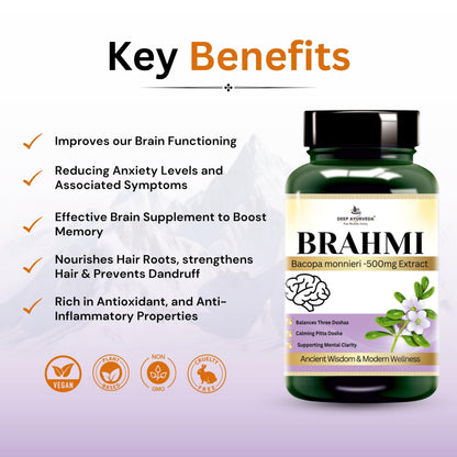 Deep Ayurveda Brahmi Vegan Capsules