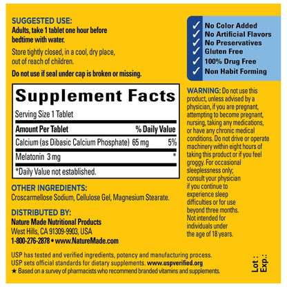 Nature Made Melatonin 3mg 120 Tablets