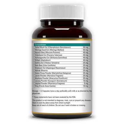 Shudh Kaama Power with Original Shilajit/Shilajeet, Gokhru, Ashwagandha & Safed Musli for Strength, Stamina, Energy and Muscle Gain – (Pack of 2) 60 Capsules