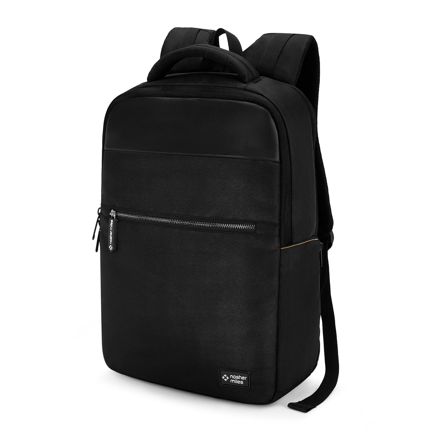 Nasher Miles Traverse Corporate Backpack | Premium Polyester & PU Laptop Backpack 24L | Ideal for Office, College, School & Travel | Men, Women, Boys, Girls (Black)