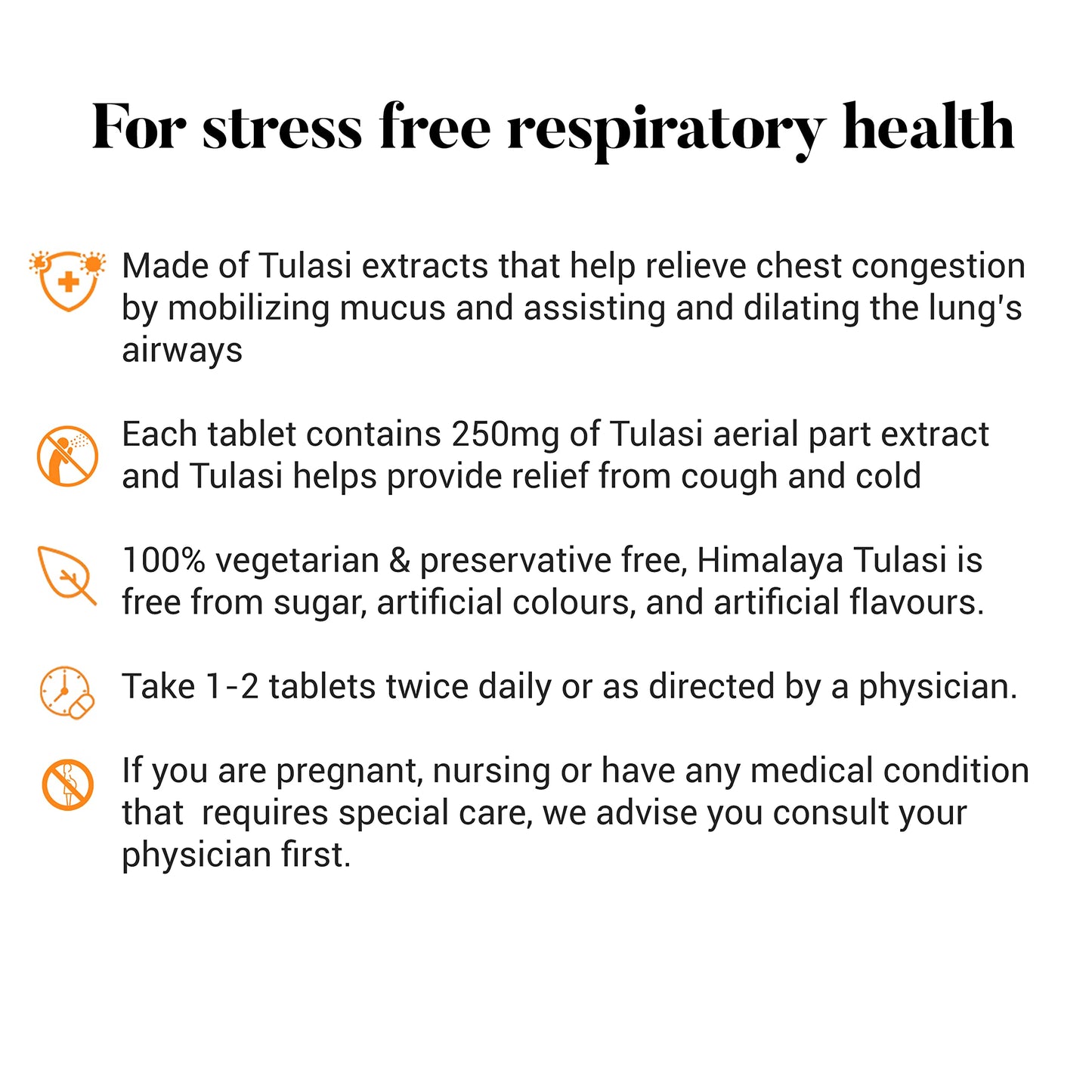 Himalaya Wellness Pure Herbs Tulasi Respiratory Wellness | Holy Basil |Relieves cough and cold| -Pack of 60 Tablets