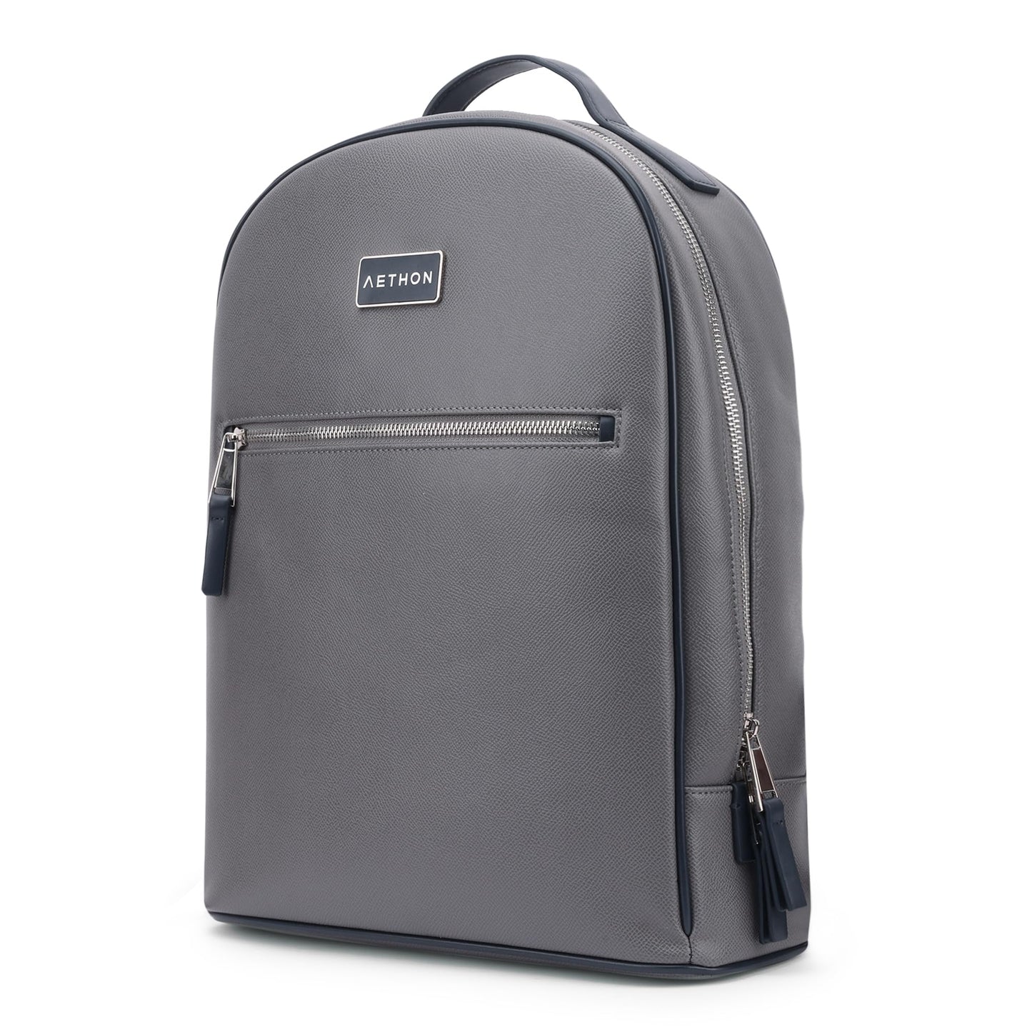 AETHON | Apex Backpack | 14-inch Shoulder Bag | PU Leather | Shape Resistant, Separate Laptop Compartment | Luggage Sleeve | Grey