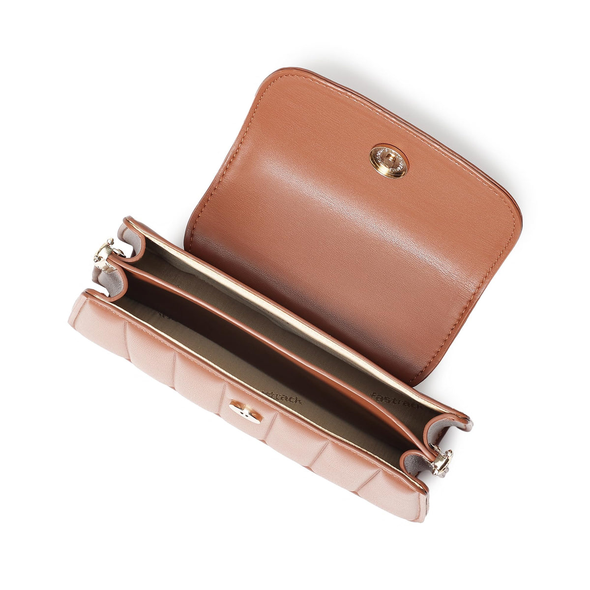 Tan Stitchpop Sling | Quilted Faux-Leather Women’s Handbag | Sling with Dual Carry Options & Magnetic Closure