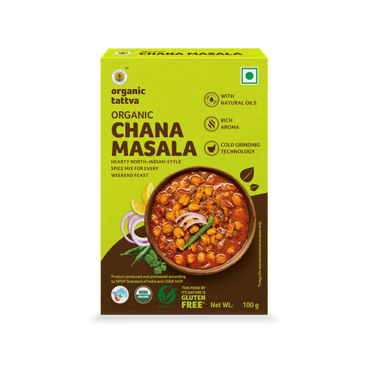 Organic Tattva, Organic Chana Masala - 100 Gram | Pesticide and Chemical Free | with Natural Oils | Rich Aroma | Naturally Gluten Free