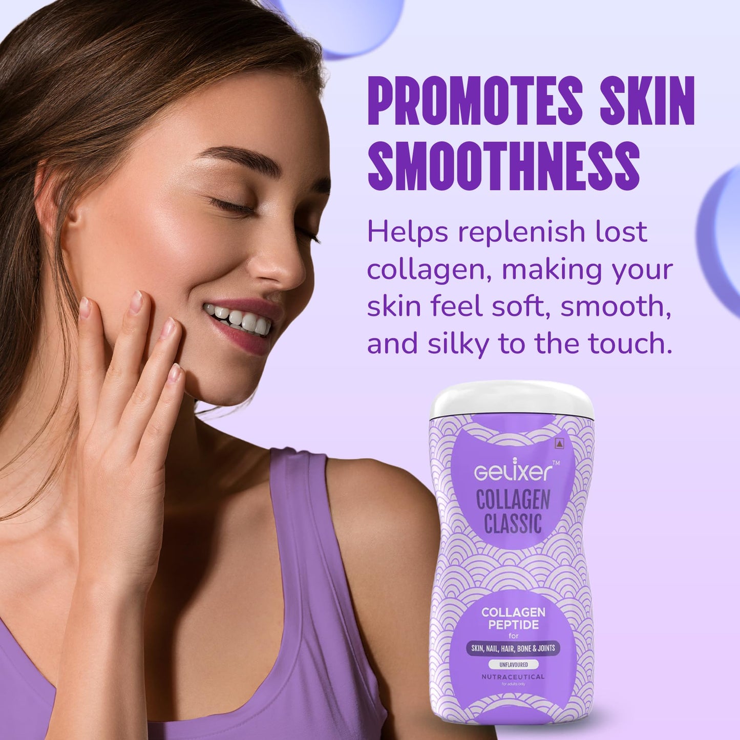 GELIXER Classic Unflavoured Collagen Powder 180g, Premium Japanese Marine Collagen Peptides for Skin, Hair, Nail, Bone & Joint Wellness