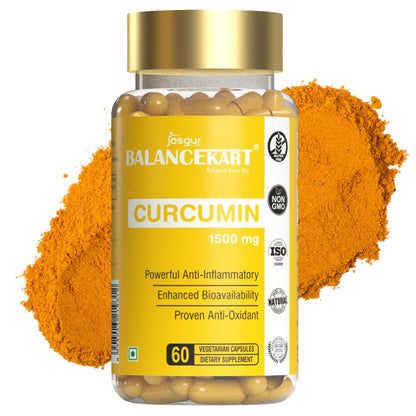 Balancekart Curcumin Capsules 1500mg With 95% Curcuminoids, Helps in Skin and Jo